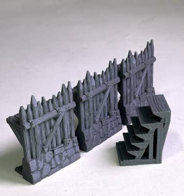 Palisade straight walls and stairs